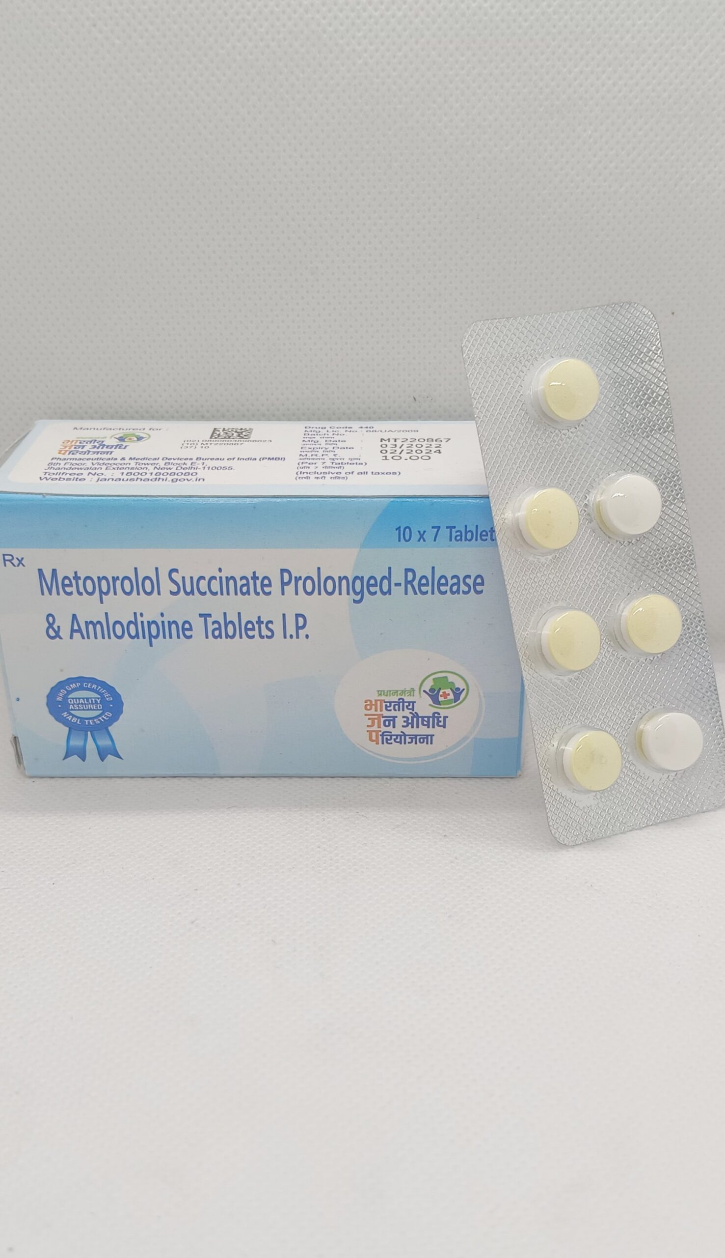 Amlodipine 5mg and Metoprolol Succinate 50mg Tablet