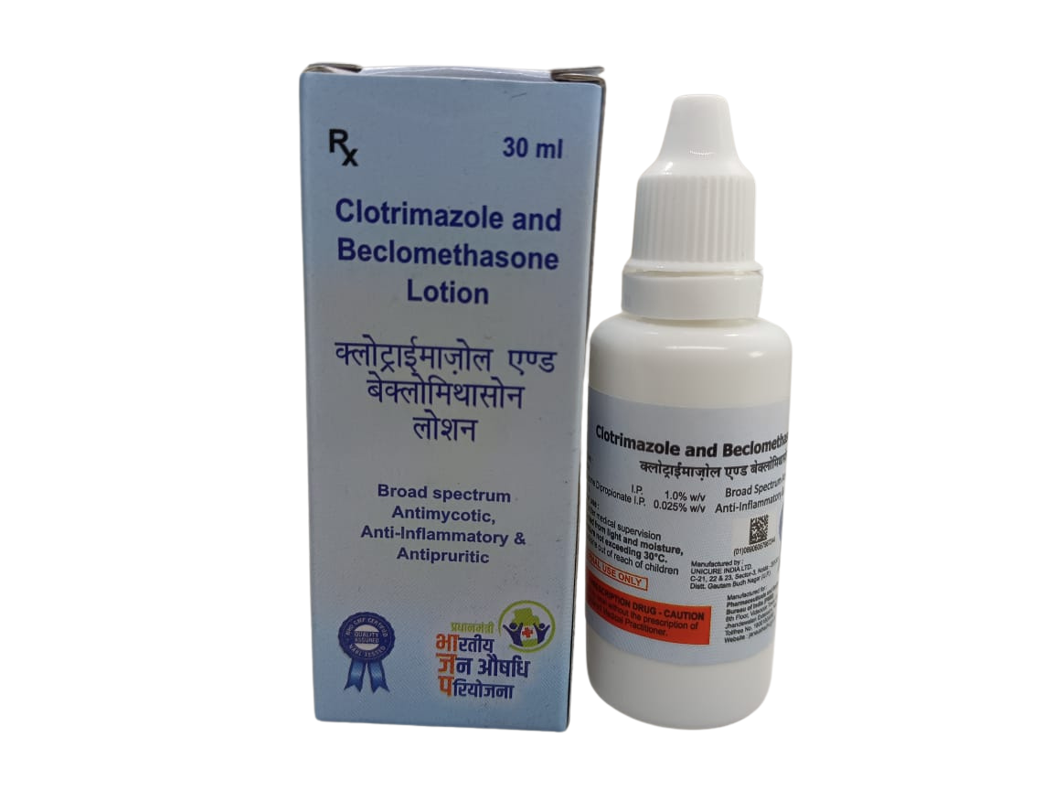 Beclomethasone 0.025%w/v and Clotrimazole 1%w/v Lotion