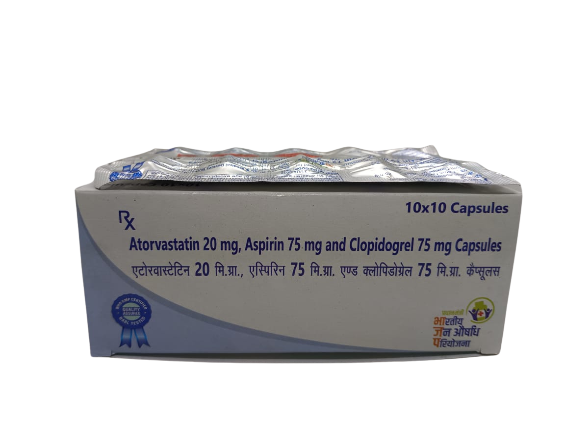 Atorvastatin 20 mg, Aspirin 75 mg & Clopidogrel 75 mg