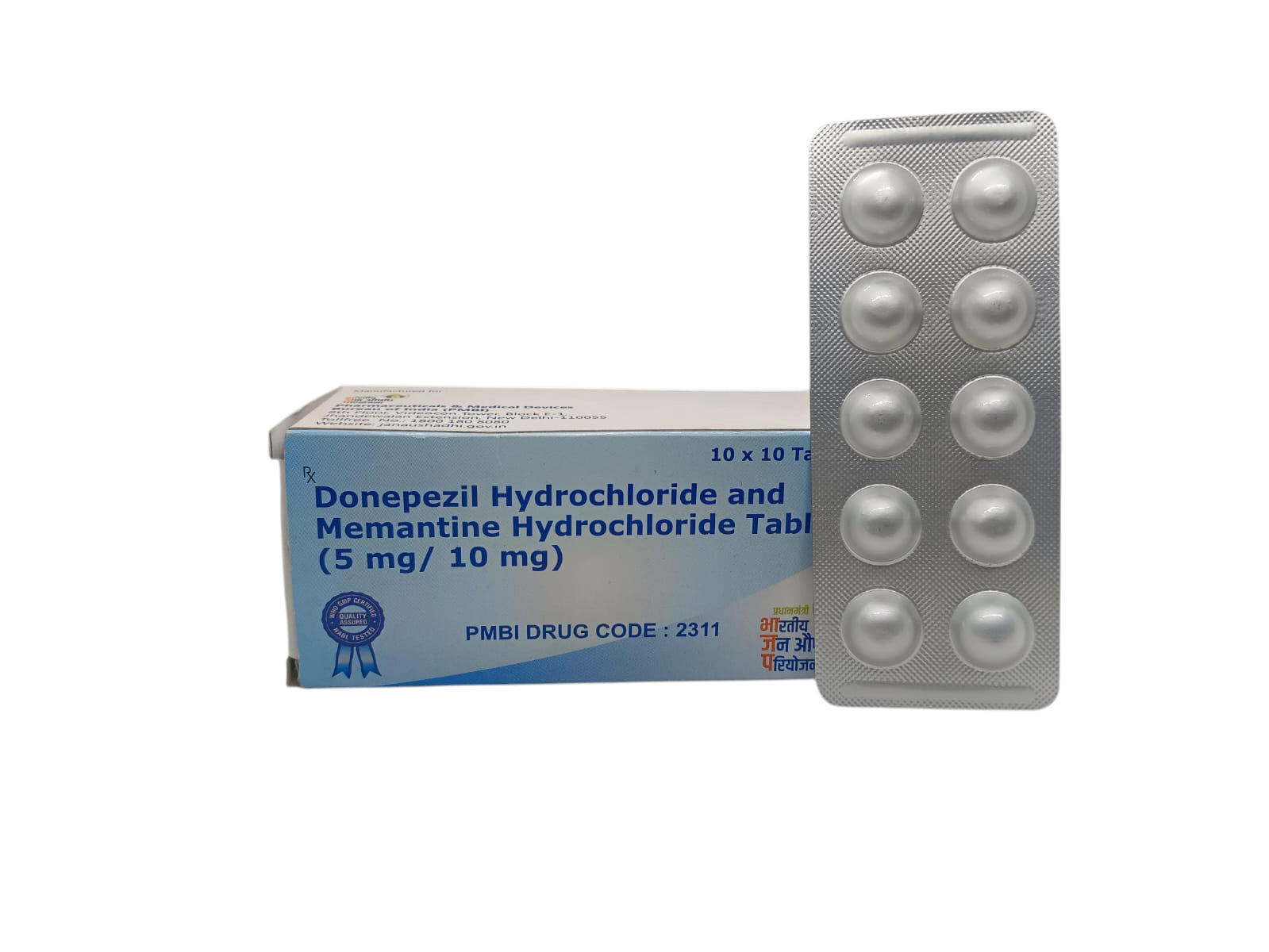 Donepezil hydrochloride 5 mg and Memantine hydrochloride 10 mg tablets