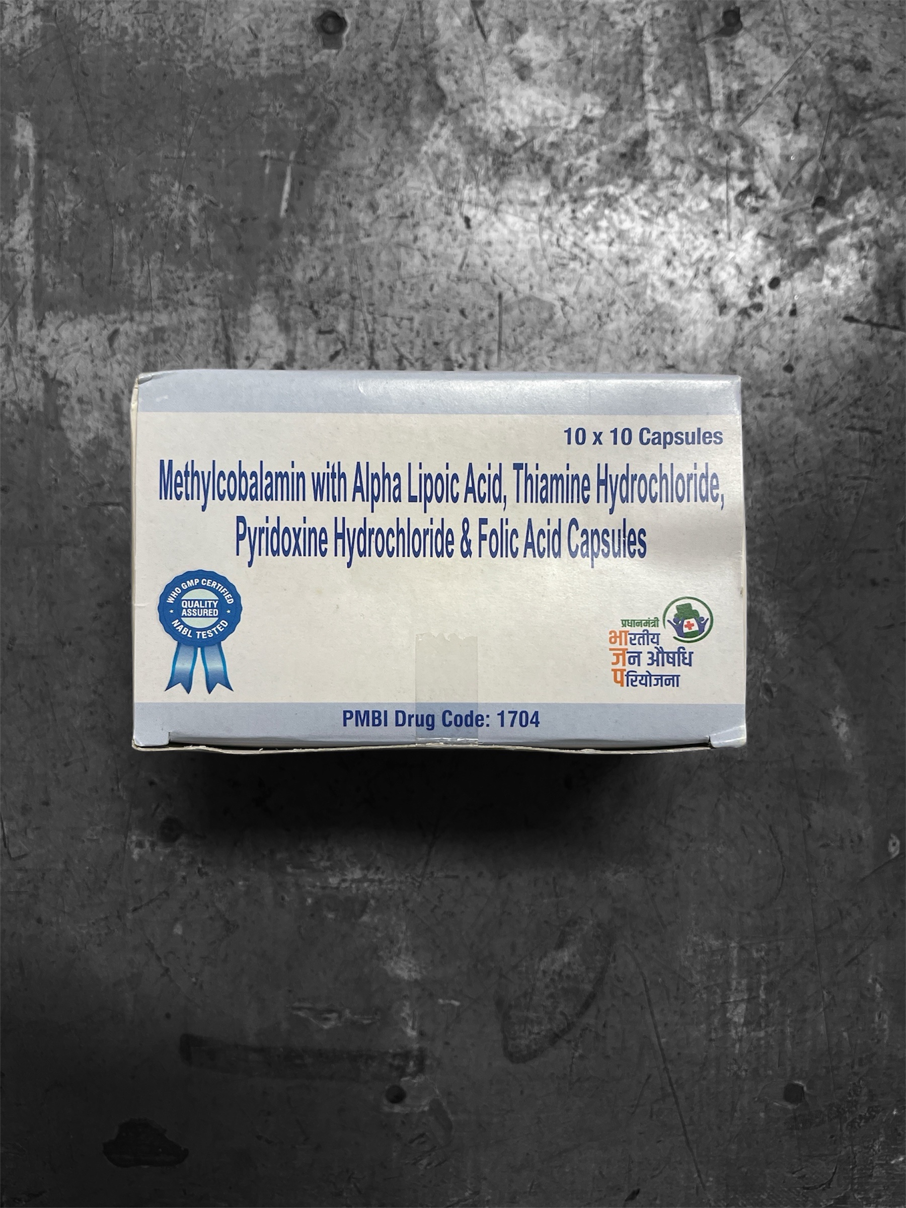 Methylcobalamin 1500mcg,Alpha Lipoic Acid 100mg,Thiamine 10mg,Pyridoxine 3mg, Folic Acid 1.5mg