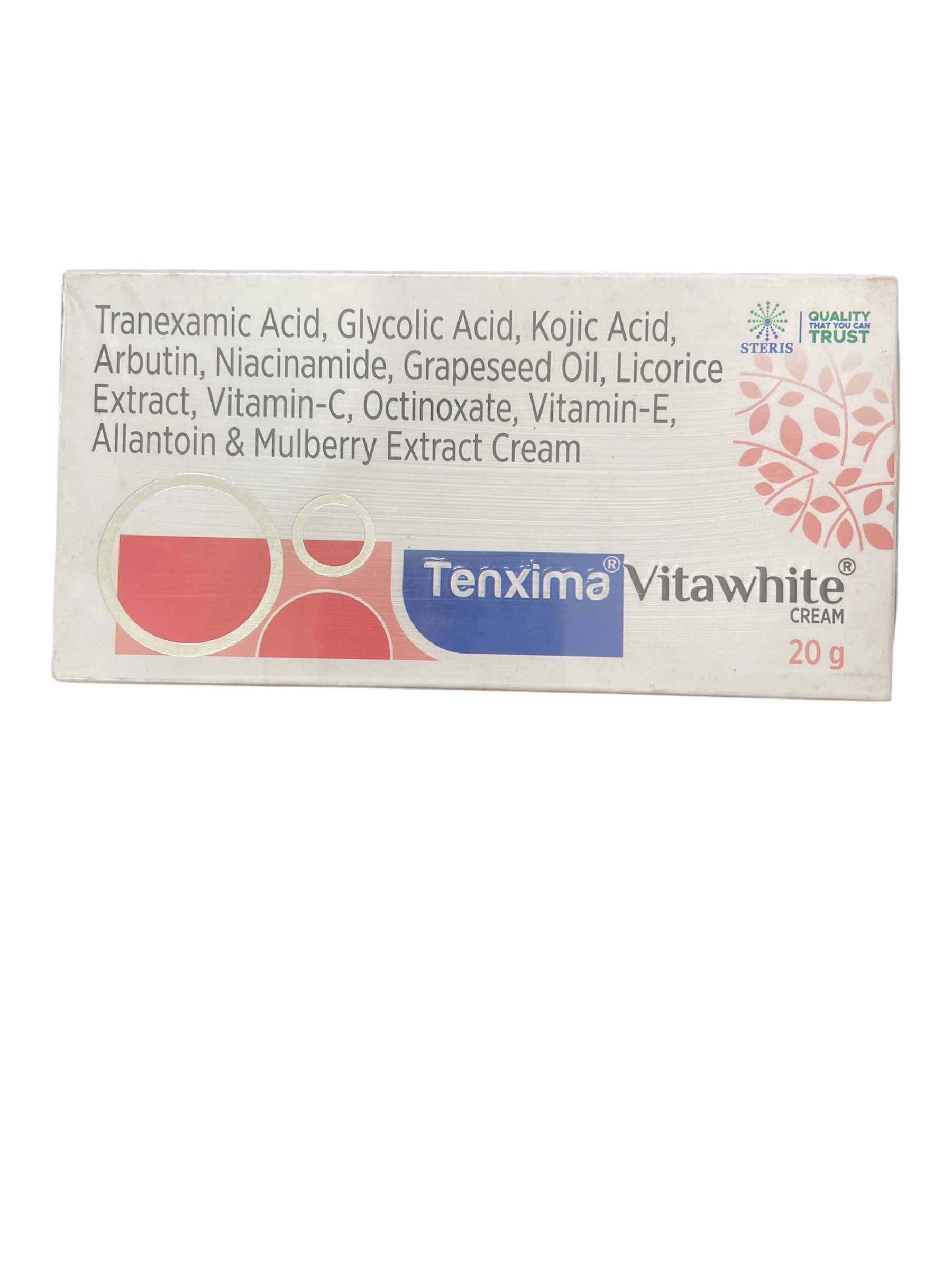 Tranexamic Acid, Kojic Acid, Arbutin, Niacinamide, Glycolic Acid, Vitamin C, Licorice Extract, and Vitamin E Cream